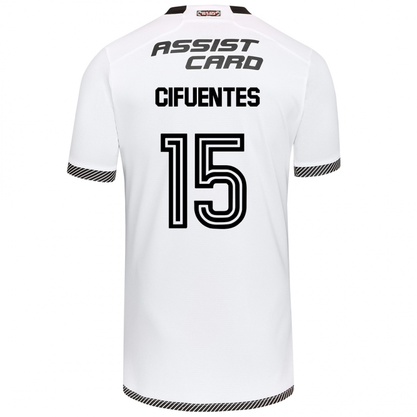 Niño Camiseta Anaís Cifuentes #15 Blanco Negro 1ª Equipación 2024/25 La Camisa México