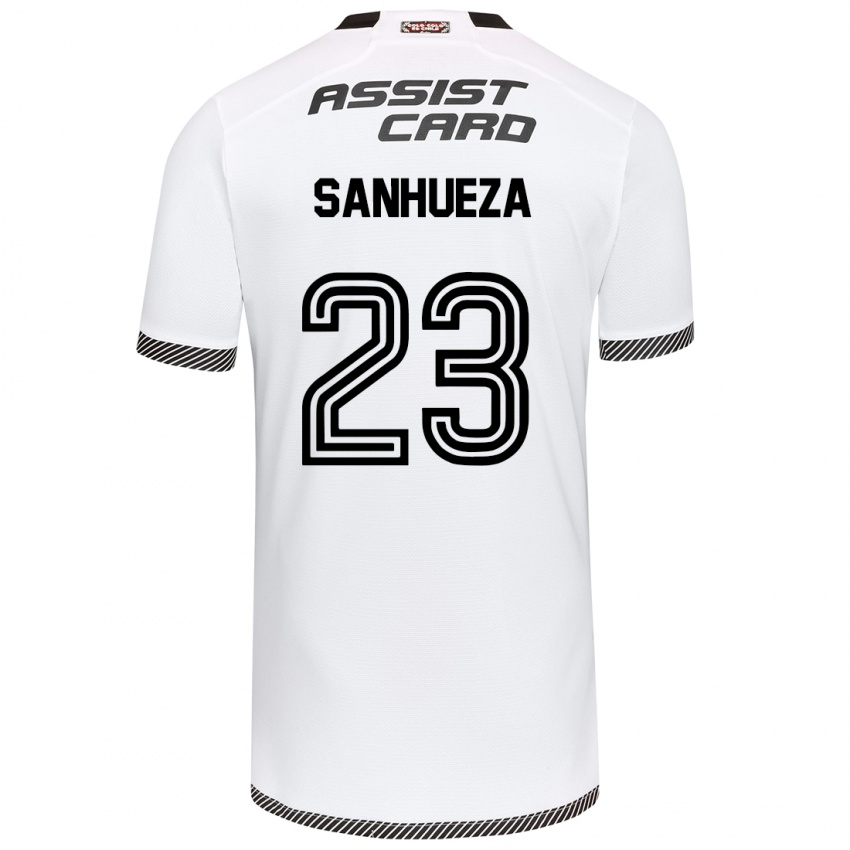 Niño Camiseta Nicol Sanhueza #23 Blanco Negro 1ª Equipación 2024/25 La Camisa México