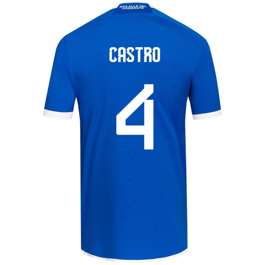 Niño Camiseta José Ignacio Castro #4 Azul Blanco 1ª Equipación 2024/25 La Camisa México