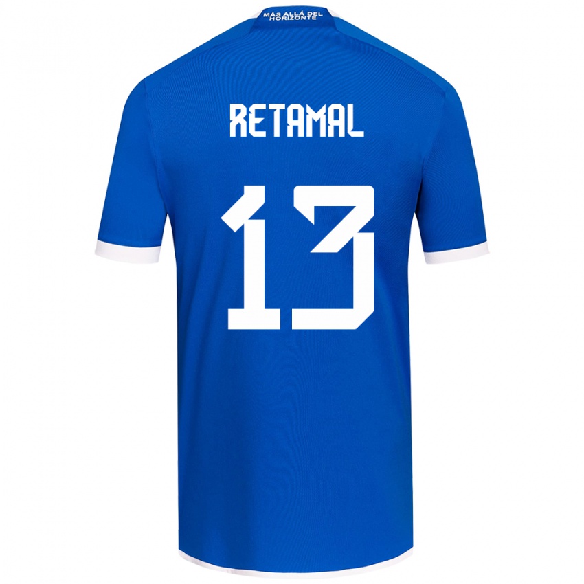 Niño Camiseta David Retamal #13 Azul Blanco 1ª Equipación 2024/25 La Camisa México