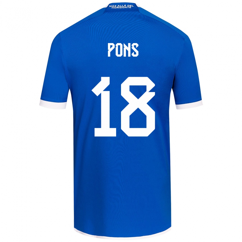 Niño Camiseta Luciano Pons #18 Azul Blanco 1ª Equipación 2024/25 La Camisa México