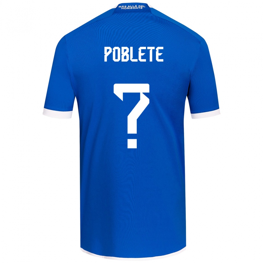 Niño Camiseta José Poblete #0 Azul Blanco 1ª Equipación 2024/25 La Camisa México