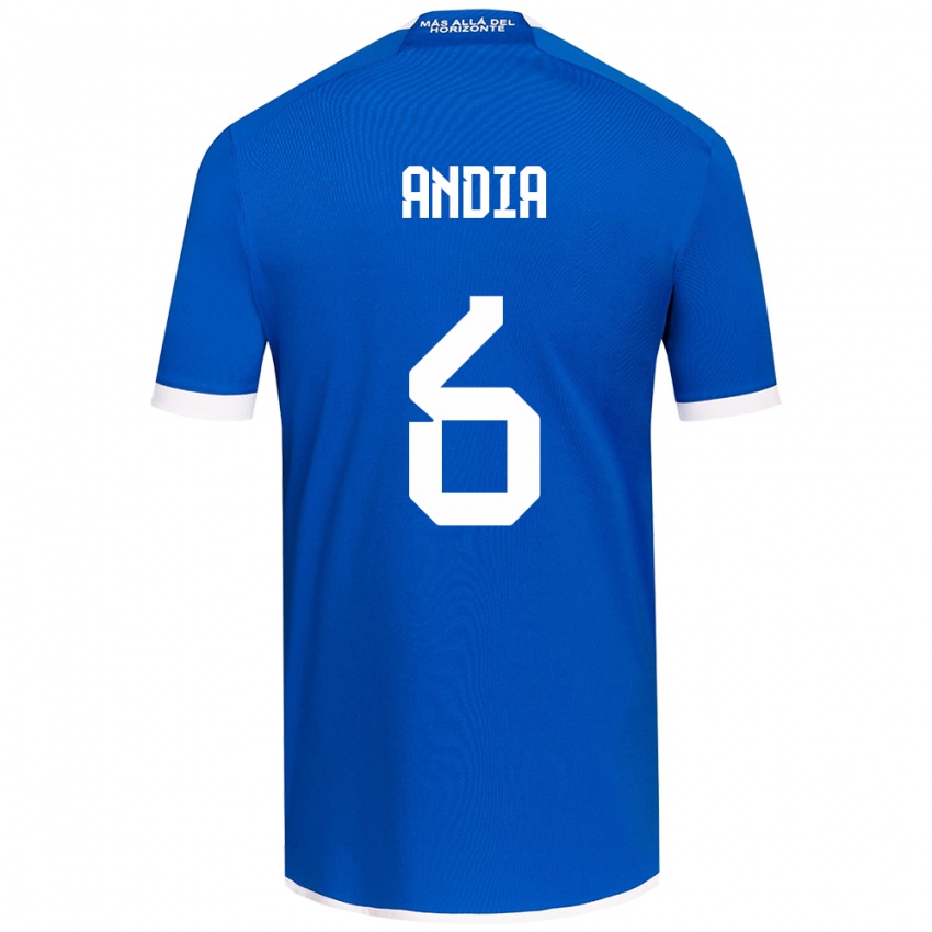 Niño Camiseta Yonathan Andía #6 Azul Blanco 1ª Equipación 2024/25 La Camisa México