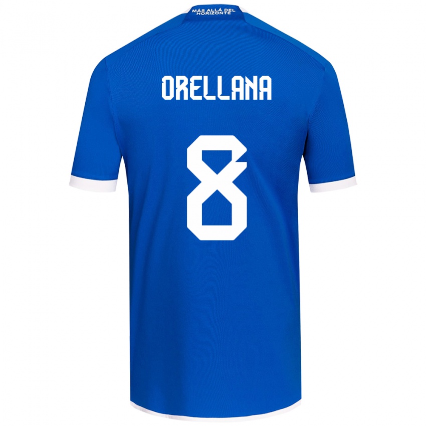 Niño Camiseta Denisse Orellana #8 Azul Blanco 1ª Equipación 2024/25 La Camisa México