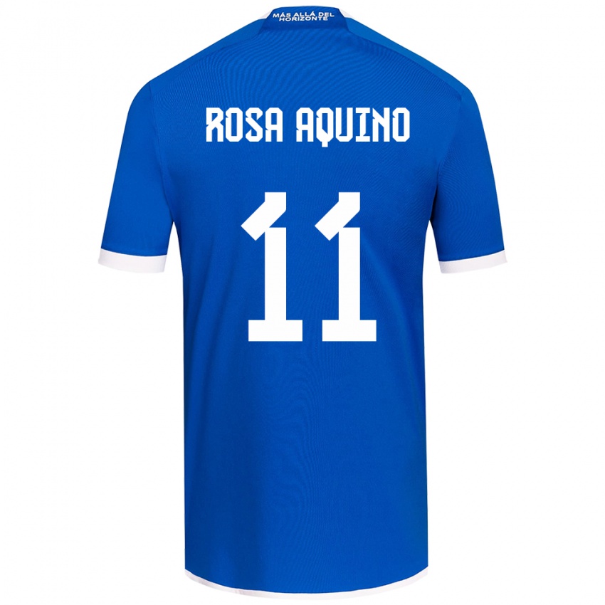 Niño Camiseta Rosa Aquino #11 Azul Blanco 1ª Equipación 2024/25 La Camisa México