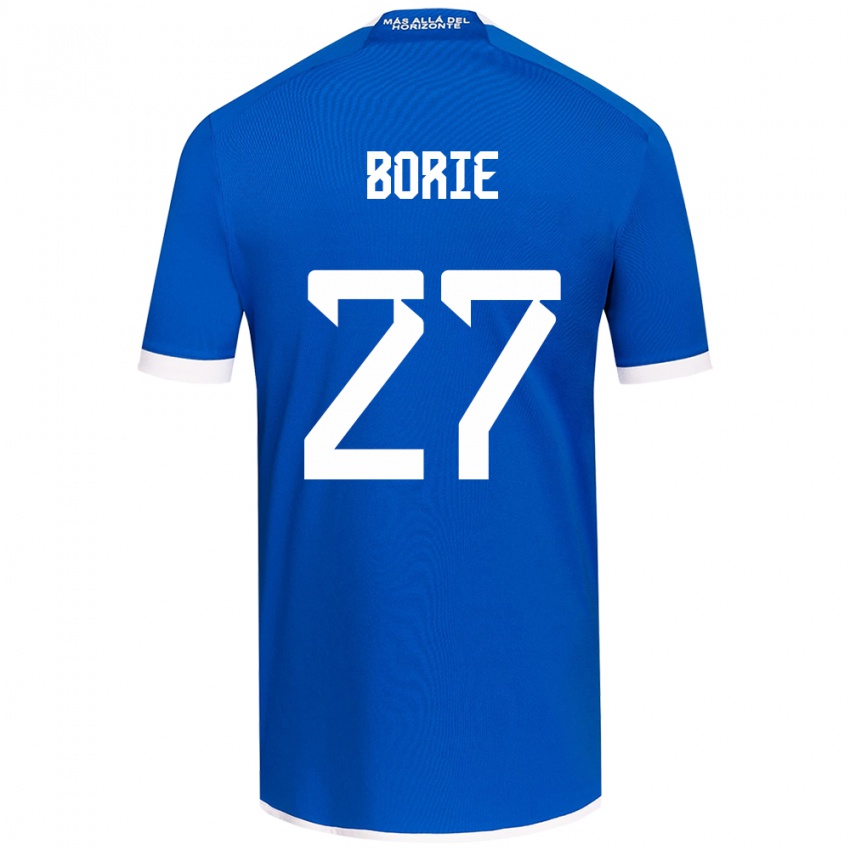 Niño Camiseta Emilie Borie #27 Azul Blanco 1ª Equipación 2024/25 La Camisa México