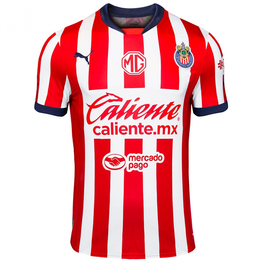 Niño Camiseta Omar Govea #7 Rojo Blanco Azul 1ª Equipación 2024/25 La Camisa México