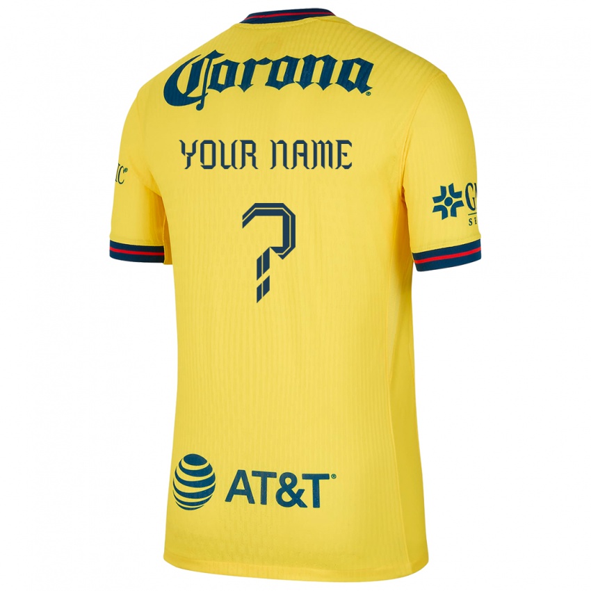 Niño Camiseta Su Nombre #0 Amarillo Azul 1ª Equipación 2024/25 La Camisa México