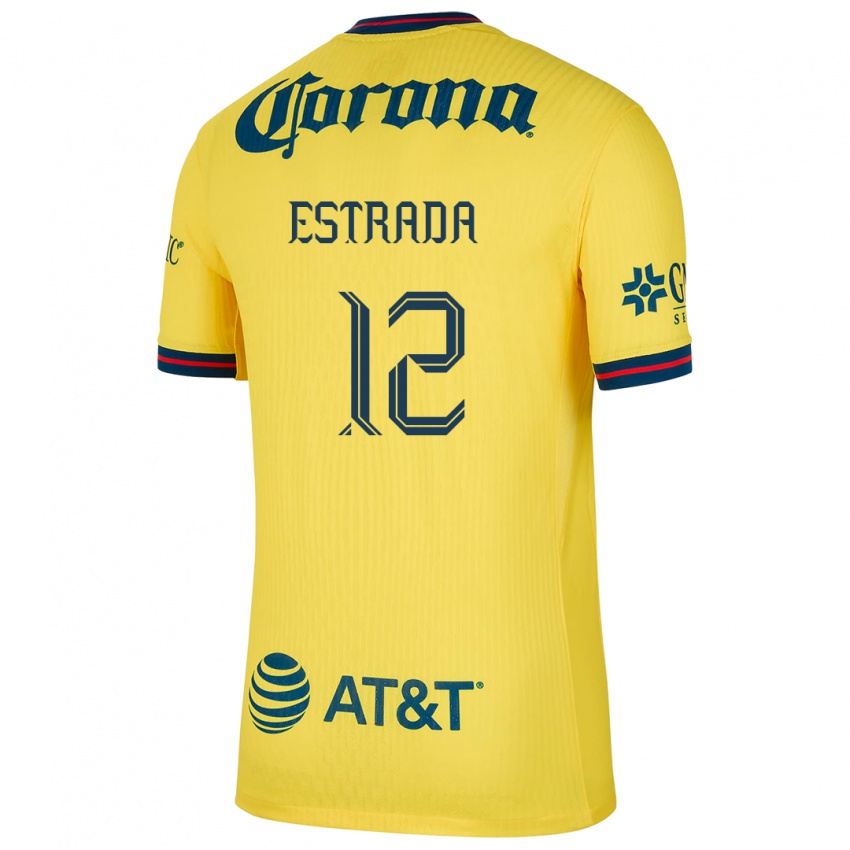 Niño Camiseta Jonathan Estrada #12 Amarillo Azul 1ª Equipación 2024/25 La Camisa México