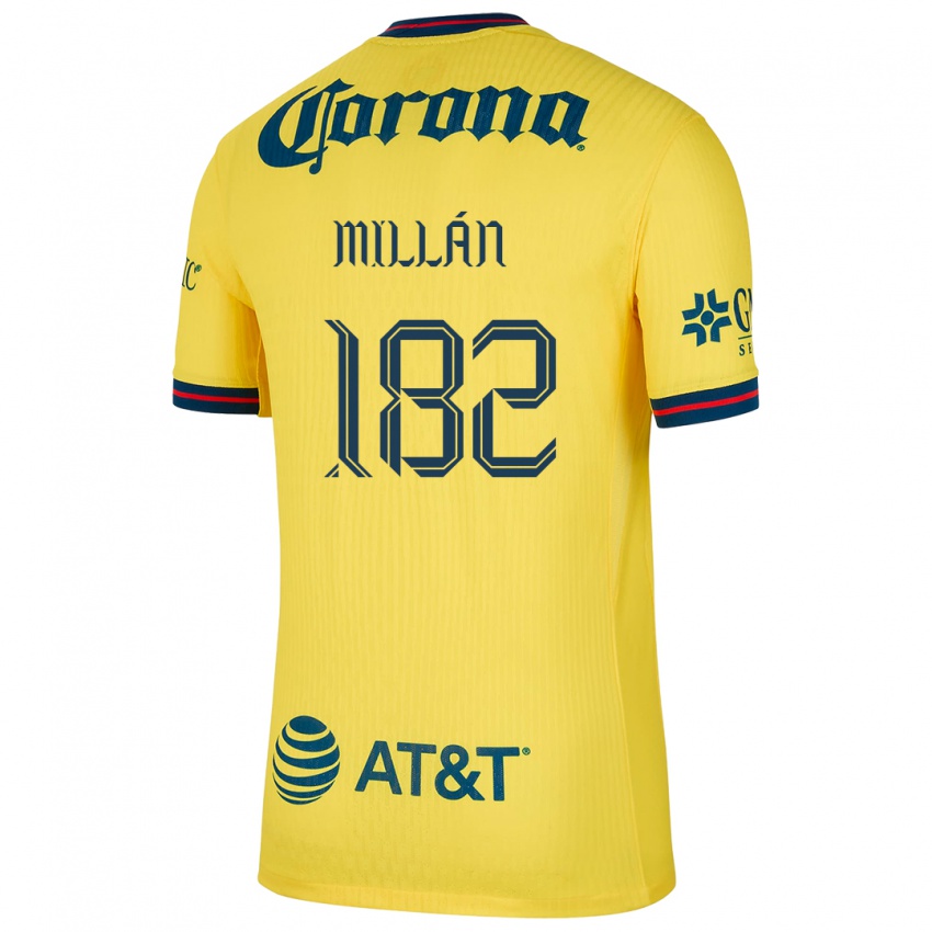 Niño Camiseta Daniel Millán #182 Amarillo Azul 1ª Equipación 2024/25 La Camisa México