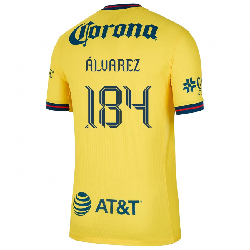 Niño Camiseta Antonio Álvarez #184 Amarillo Azul 1ª Equipación 2024/25 La Camisa México