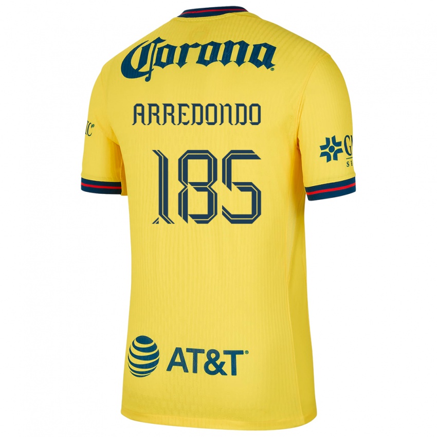 Niño Camiseta Aarón Arredondo #185 Amarillo Azul 1ª Equipación 2024/25 La Camisa México