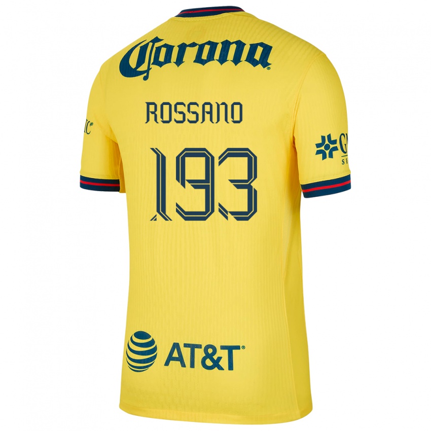 Niño Camiseta Franco Rossano #193 Amarillo Azul 1ª Equipación 2024/25 La Camisa México