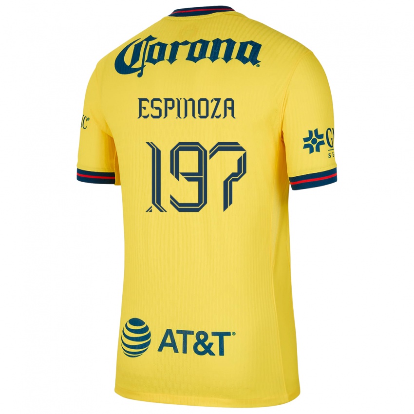 Niño Camiseta Dagoberto Espinoza #197 Amarillo Azul 1ª Equipación 2024/25 La Camisa México