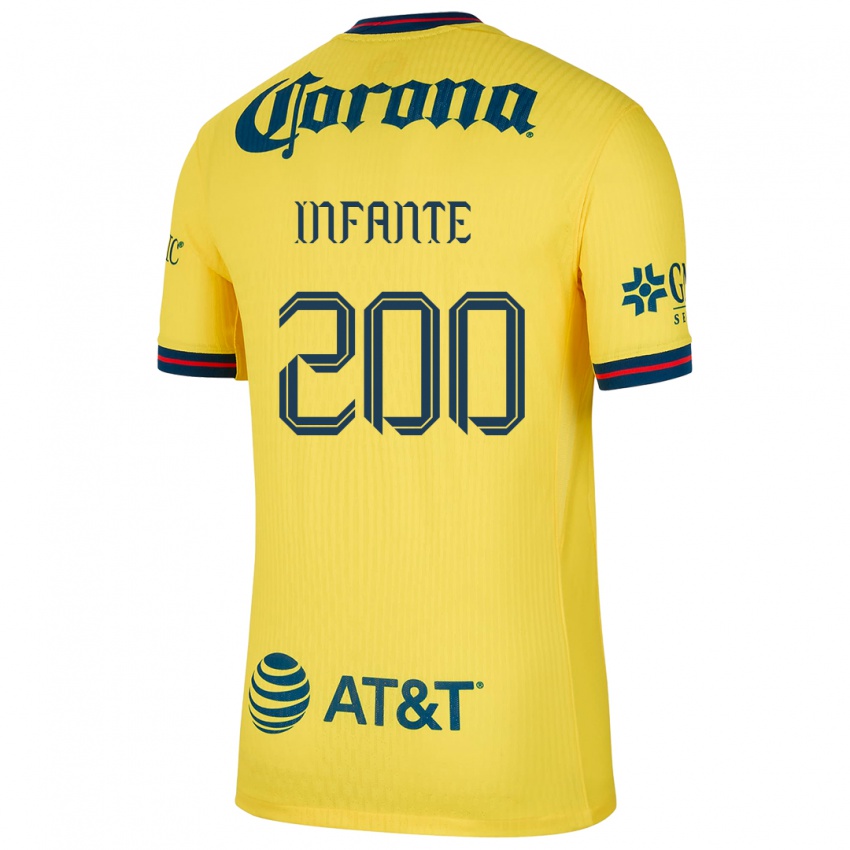 Niño Camiseta Armando Infante #200 Amarillo Azul 1ª Equipación 2024/25 La Camisa México