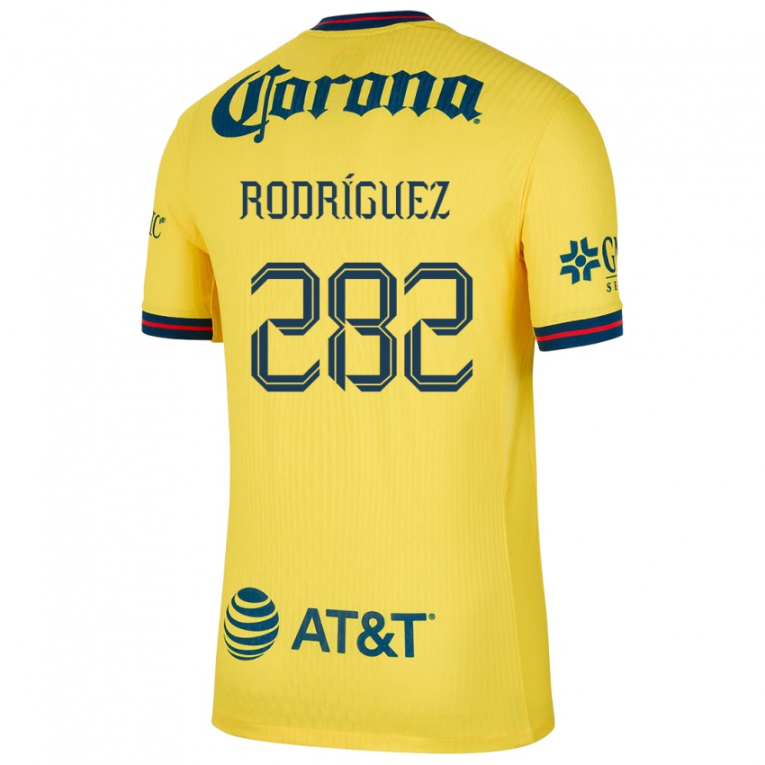 Niño Camiseta Francisco Rodríguez #282 Amarillo Azul 1ª Equipación 2024/25 La Camisa México