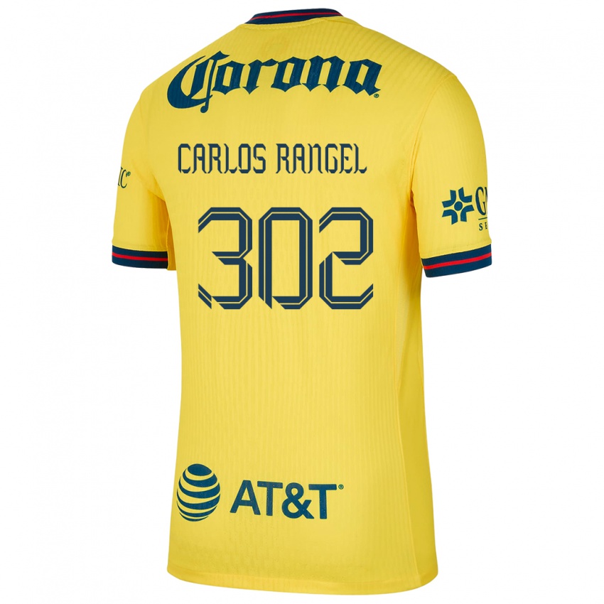 Niño Camiseta Juan Carlos Rangel #302 Amarillo Azul 1ª Equipación 2024/25 La Camisa México