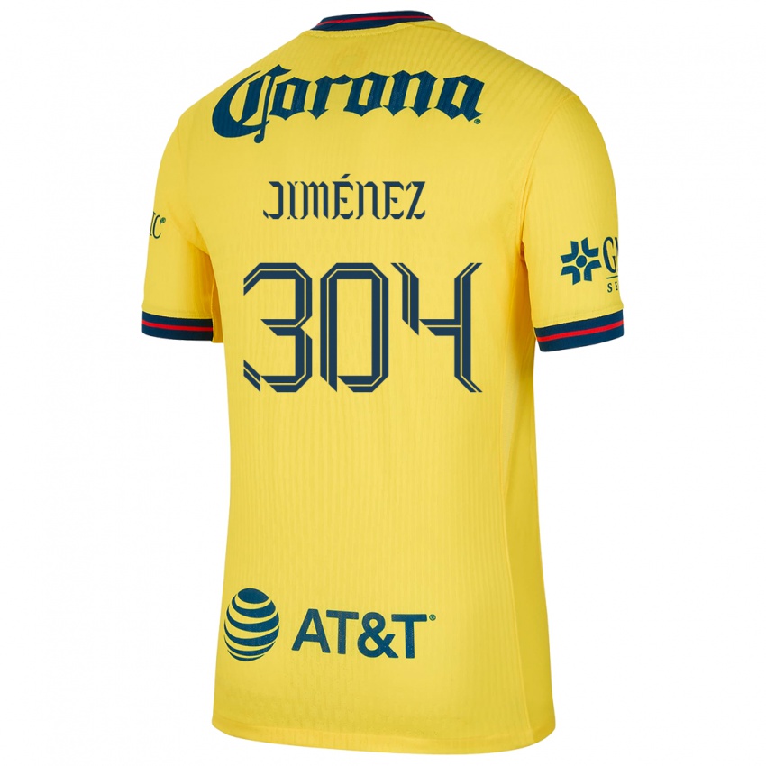 Niño Camiseta Derek Jiménez #304 Amarillo Azul 1ª Equipación 2024/25 La Camisa México