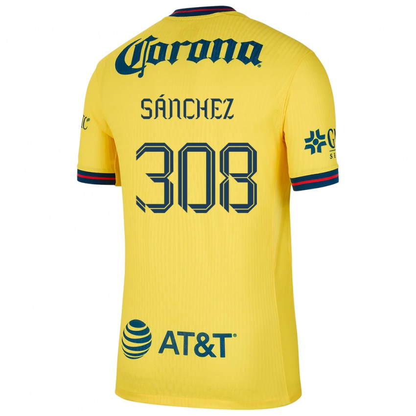 Niño Camiseta Oswaldo Sánchez #308 Amarillo Azul 1ª Equipación 2024/25 La Camisa México