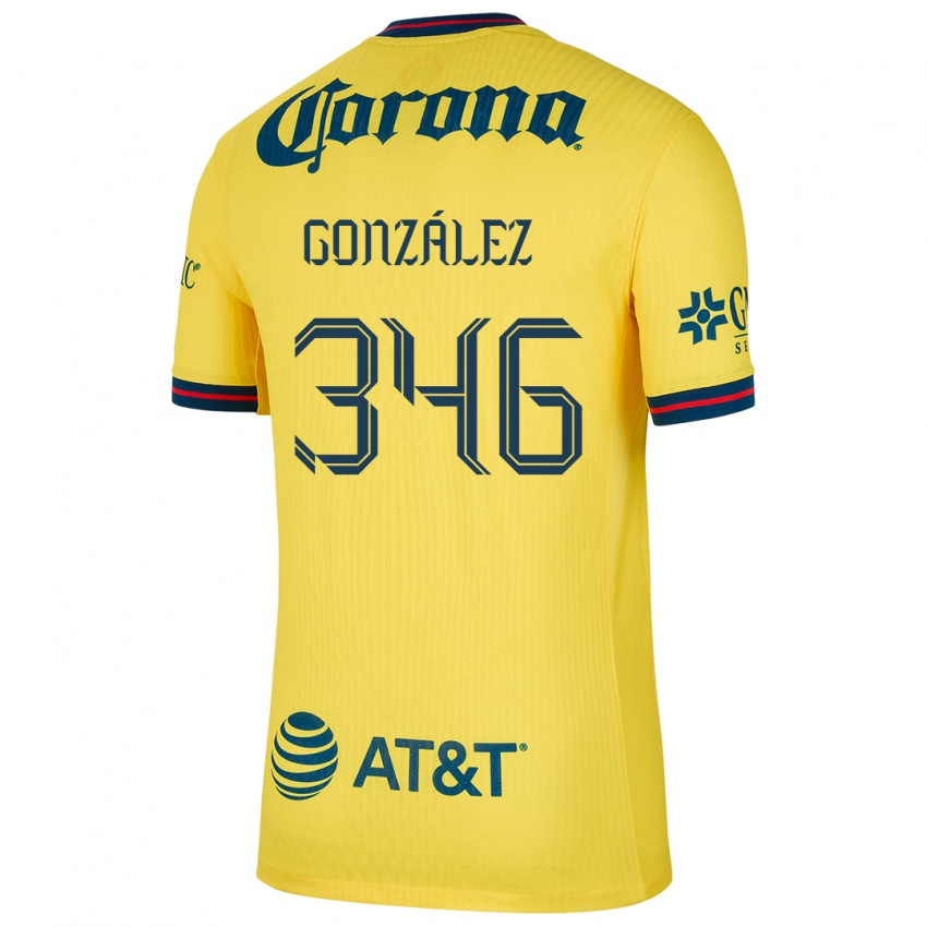 Niño Camiseta Ricardo González #346 Amarillo Azul 1ª Equipación 2024/25 La Camisa México