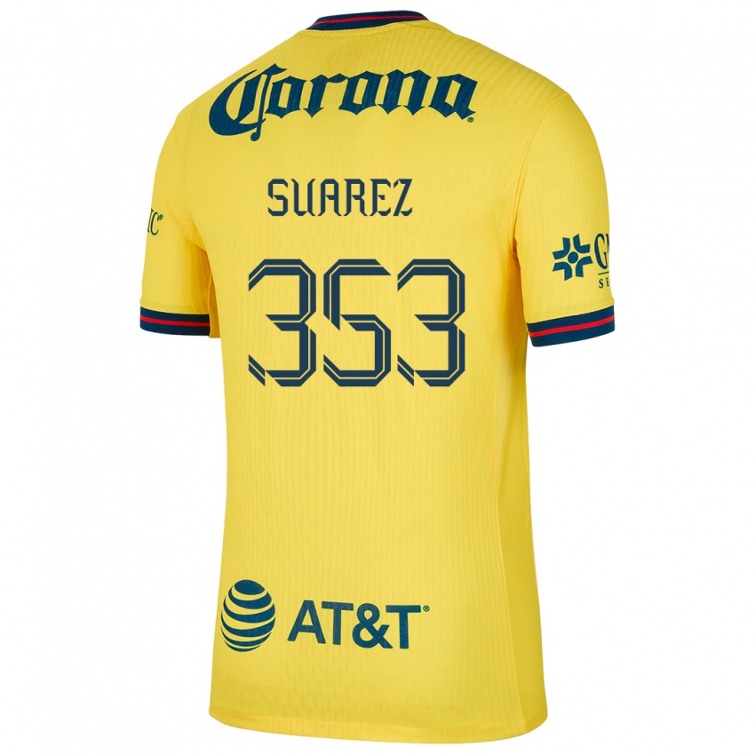 Niño Camiseta Irwin Suarez #353 Amarillo Azul 1ª Equipación 2024/25 La Camisa México