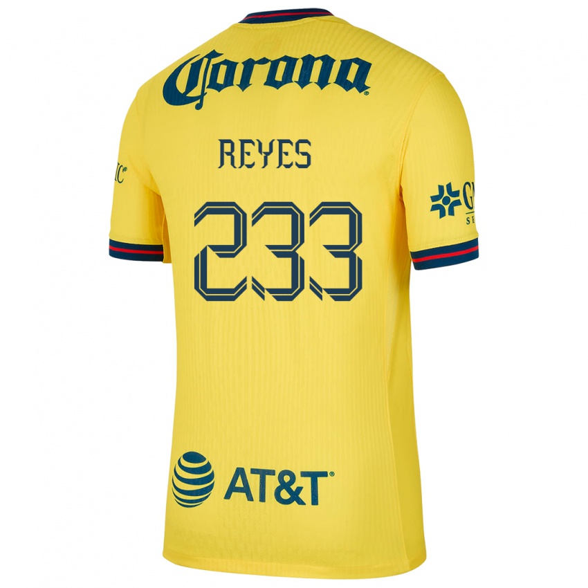 Niño Camiseta Andrés Reyes #233 Amarillo Azul 1ª Equipación 2024/25 La Camisa México