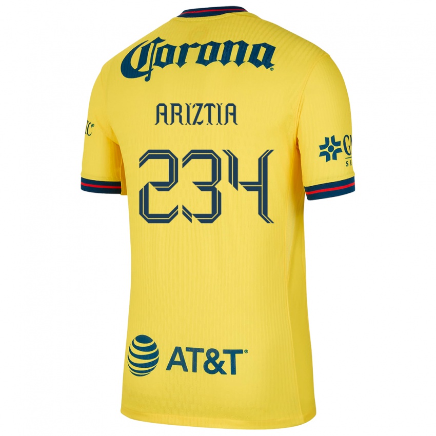 Niño Camiseta Íñigo Ariztia #234 Amarillo Azul 1ª Equipación 2024/25 La Camisa México