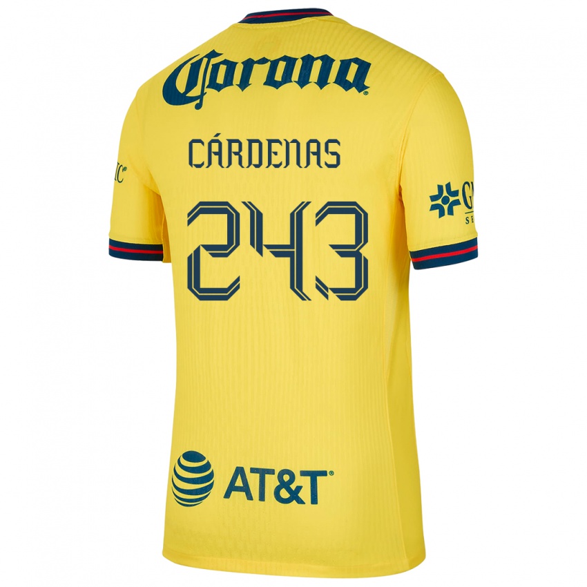 Niño Camiseta Alejandro Cárdenas #243 Amarillo Azul 1ª Equipación 2024/25 La Camisa México