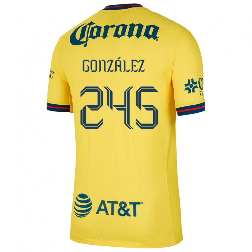 Niño Camiseta Enrique González #245 Amarillo Azul 1ª Equipación 2024/25 La Camisa México