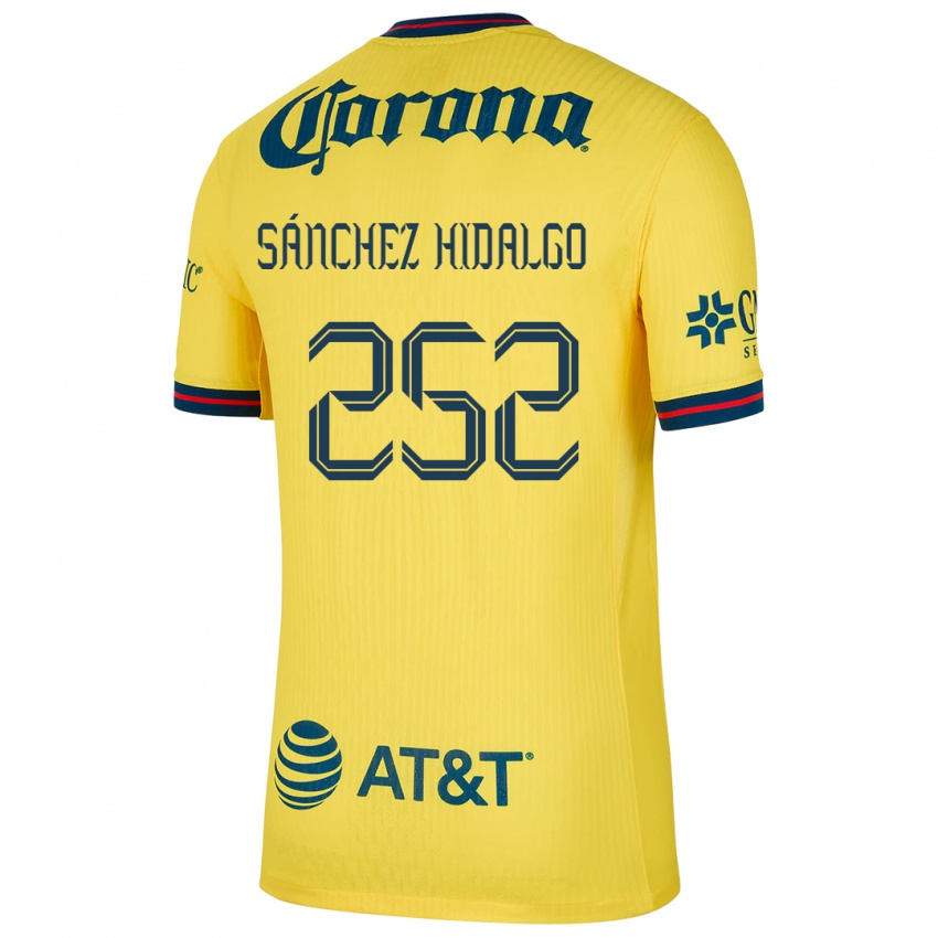 Niño Camiseta Horacio Sánchez Hidalgo #252 Amarillo Azul 1ª Equipación 2024/25 La Camisa México