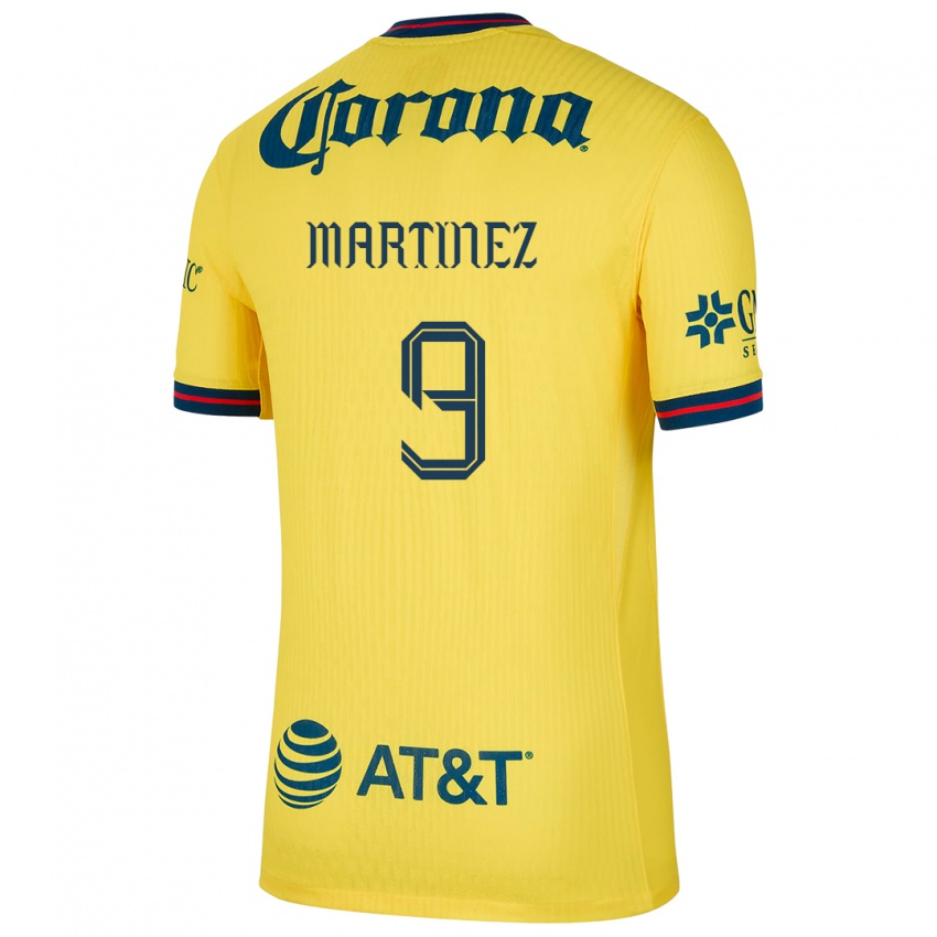 Niño Camiseta Katty Martinez #9 Amarillo Azul 1ª Equipación 2024/25 La Camisa México