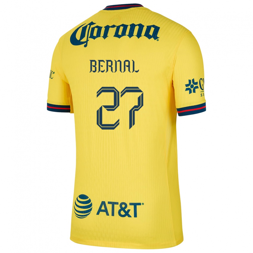 Niño Camiseta Mayra Pelayo Bernal #27 Amarillo Azul 1ª Equipación 2024/25 La Camisa México