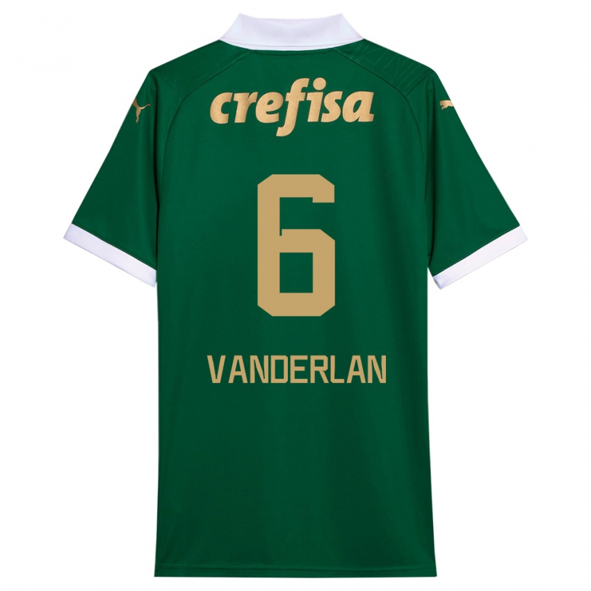 Niño Camiseta Vanderlan #6 Verde Blanco 1ª Equipación 2024/25 La Camisa México