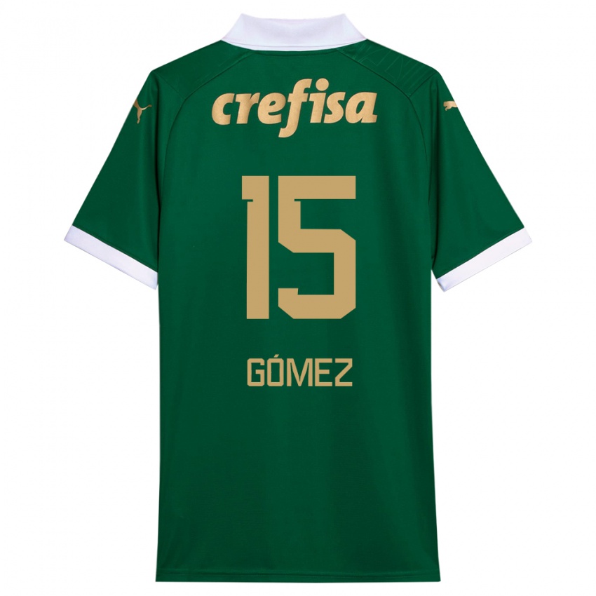 Niño Camiseta Gustavo Gomez #15 Verde Blanco 1ª Equipación 2024/25 La Camisa México