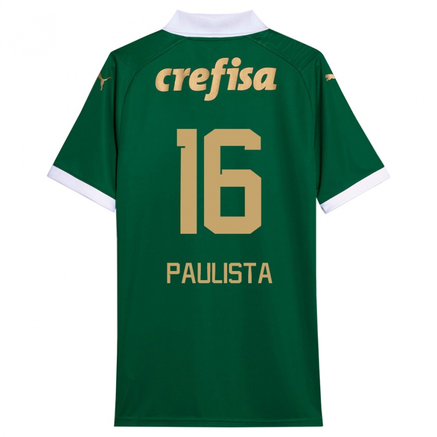 Niño Camiseta Caio Paulista #16 Verde Blanco 1ª Equipación 2024/25 La Camisa México