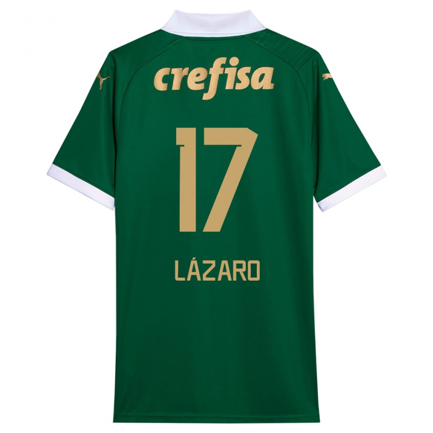 Niño Camiseta Lazaro #17 Verde Blanco 1ª Equipación 2024/25 La Camisa México