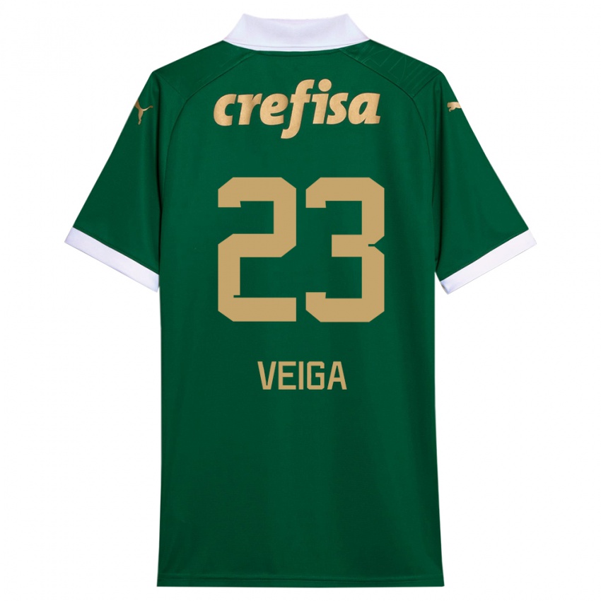 Niño Camiseta Raphael Veiga #23 Verde Blanco 1ª Equipación 2024/25 La Camisa México