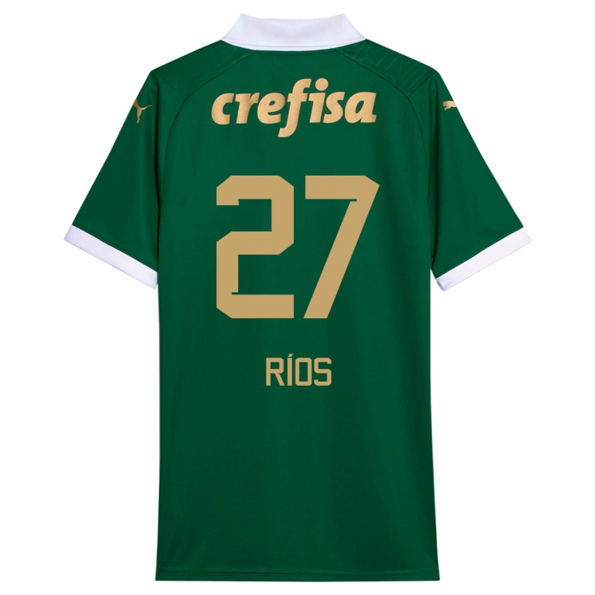 Niño Camiseta Richard Ríos #27 Verde Blanco 1ª Equipación 2024/25 La Camisa México