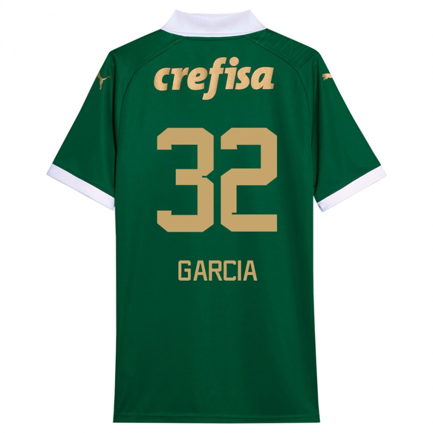 Niño Camiseta Garcia #32 Verde Blanco 1ª Equipación 2024/25 La Camisa México