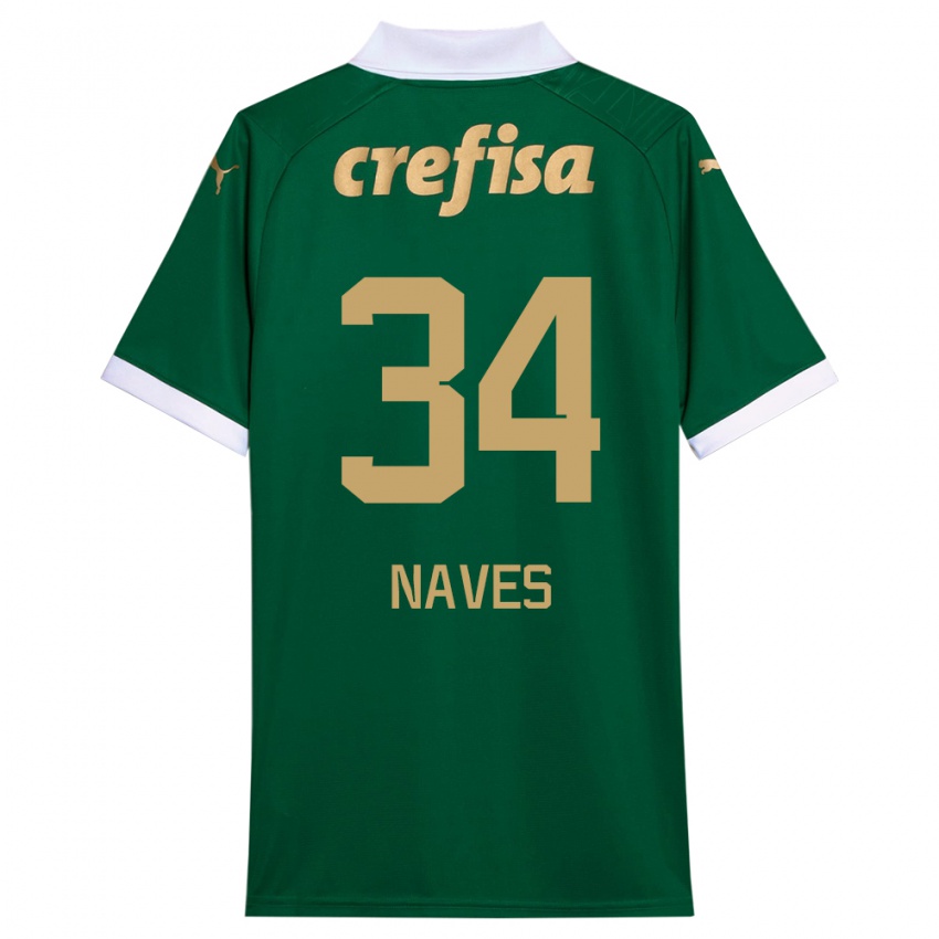 Niño Camiseta Naves #34 Verde Blanco 1ª Equipación 2024/25 La Camisa México