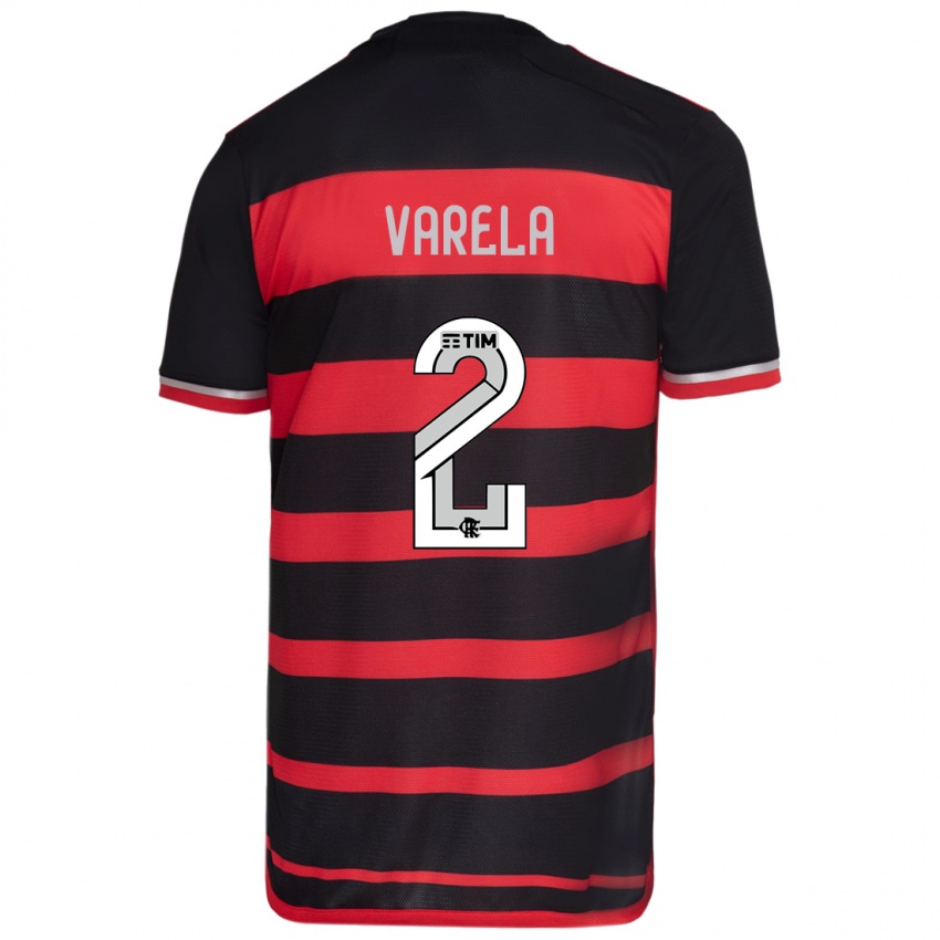 Niño Camiseta Guillermo Varela #2 Negro Rojo 1ª Equipación 2024/25 La Camisa México