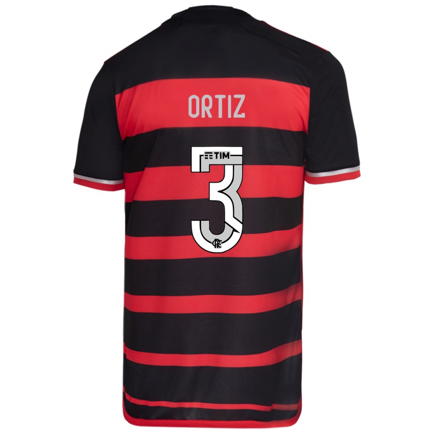 Niño Camiseta Léo Ortiz #3 Negro Rojo 1ª Equipación 2024/25 La Camisa México