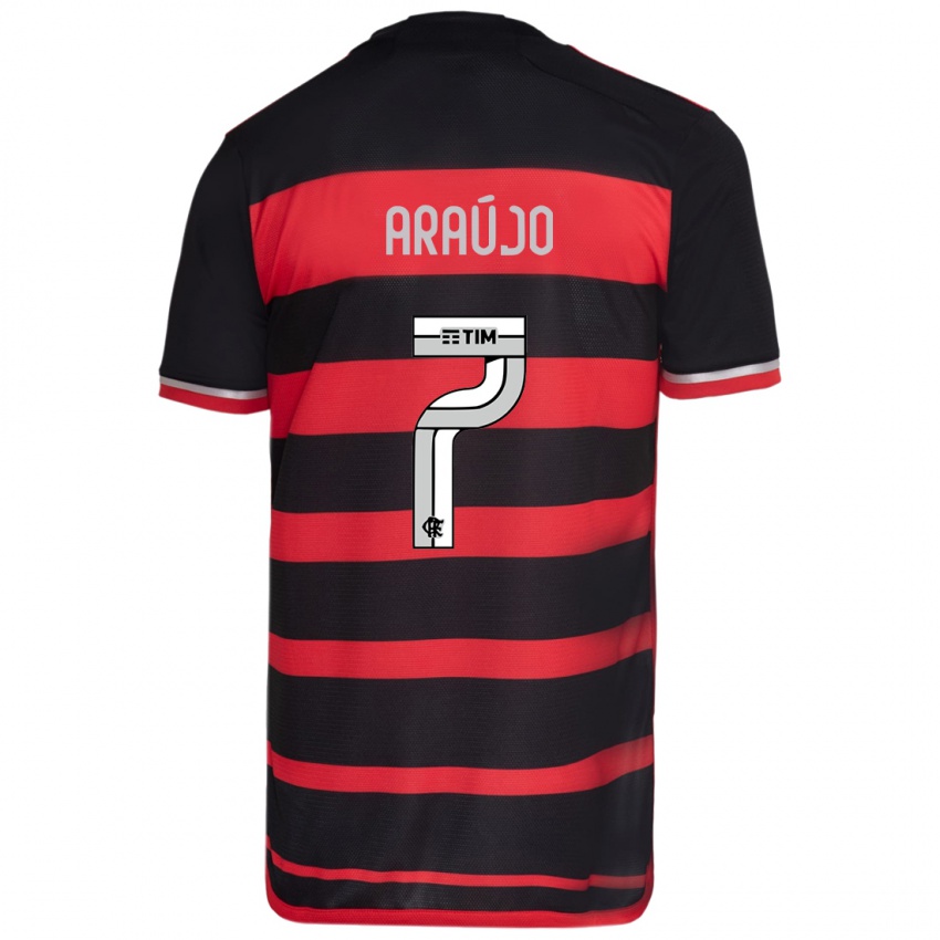 Niño Camiseta Luiz Araújo #7 Negro Rojo 1ª Equipación 2024/25 La Camisa México