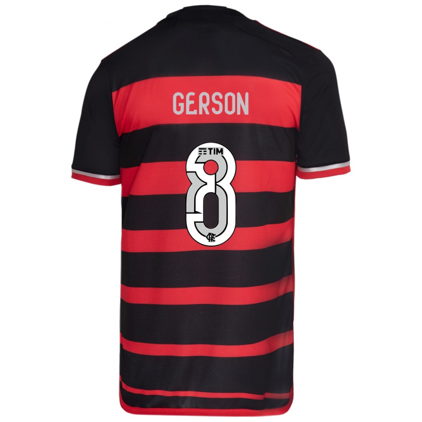 Niño Camiseta Gerson #8 Negro Rojo 1ª Equipación 2024/25 La Camisa México