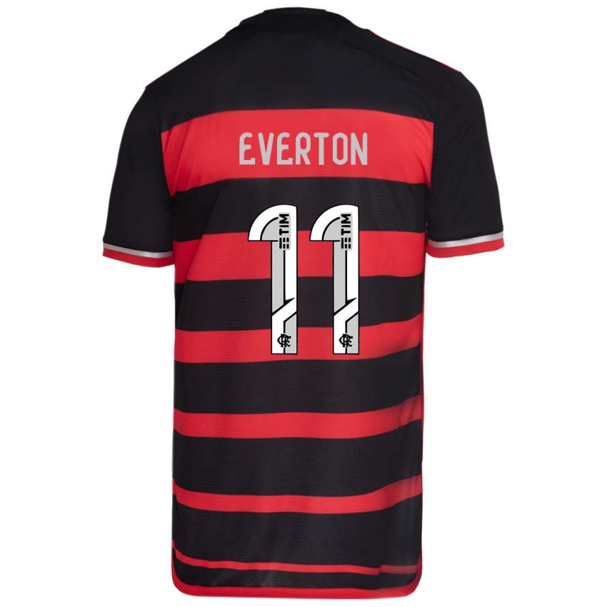 Niño Camiseta Everton #11 Negro Rojo 1ª Equipación 2024/25 La Camisa México