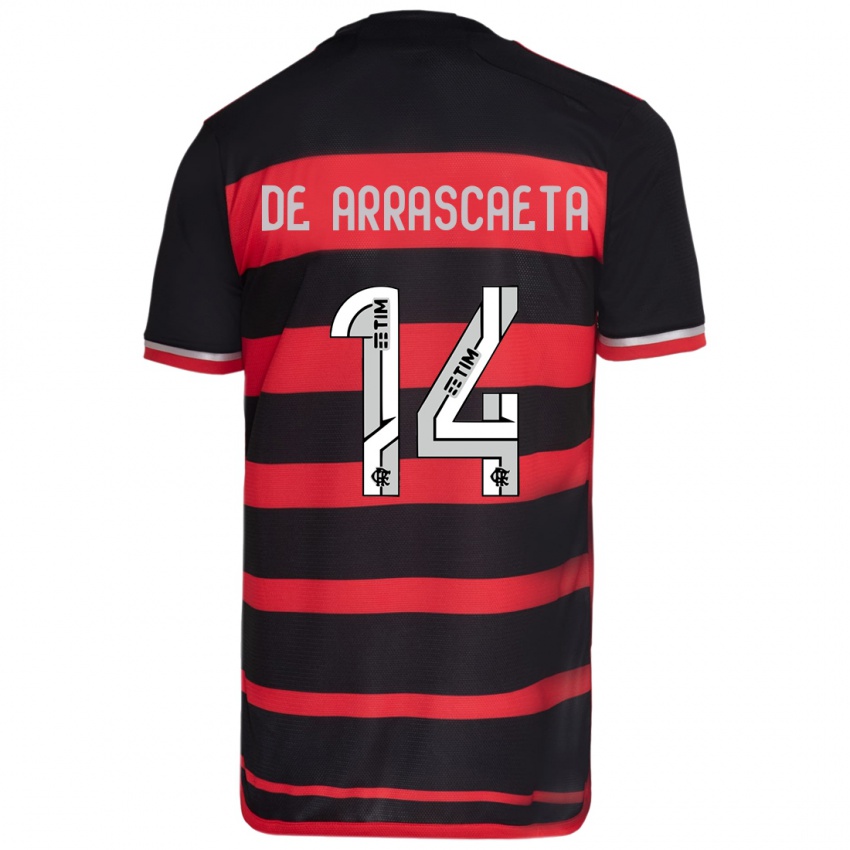 Niño Camiseta Giorgian De Arrascaeta #14 Negro Rojo 1ª Equipación 2024/25 La Camisa México