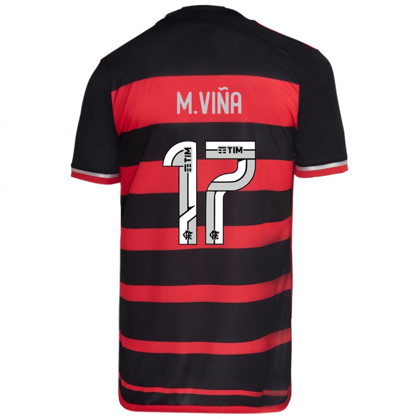 Niño Camiseta Matias Vina #17 Negro Rojo 1ª Equipación 2024/25 La Camisa México