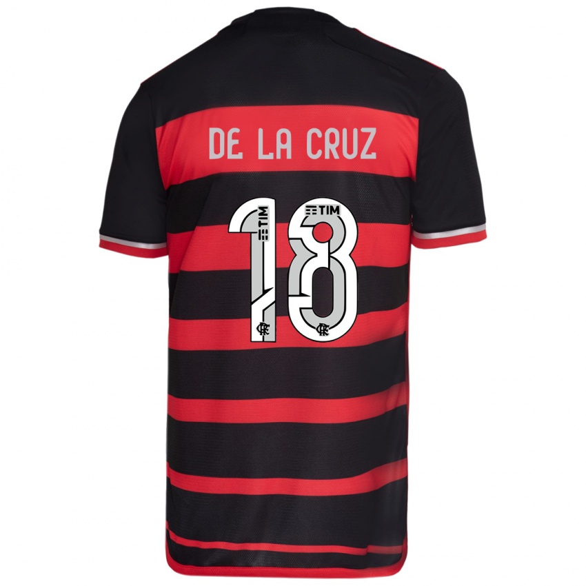 Niño Camiseta Nicolas De La Cruz #18 Negro Rojo 1ª Equipación 2024/25 La Camisa México