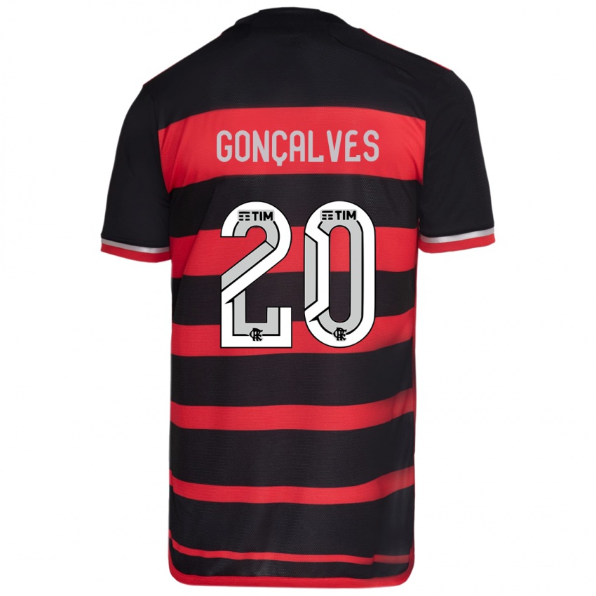 Niño Camiseta Matheus Gonçalves #20 Negro Rojo 1ª Equipación 2024/25 La Camisa México