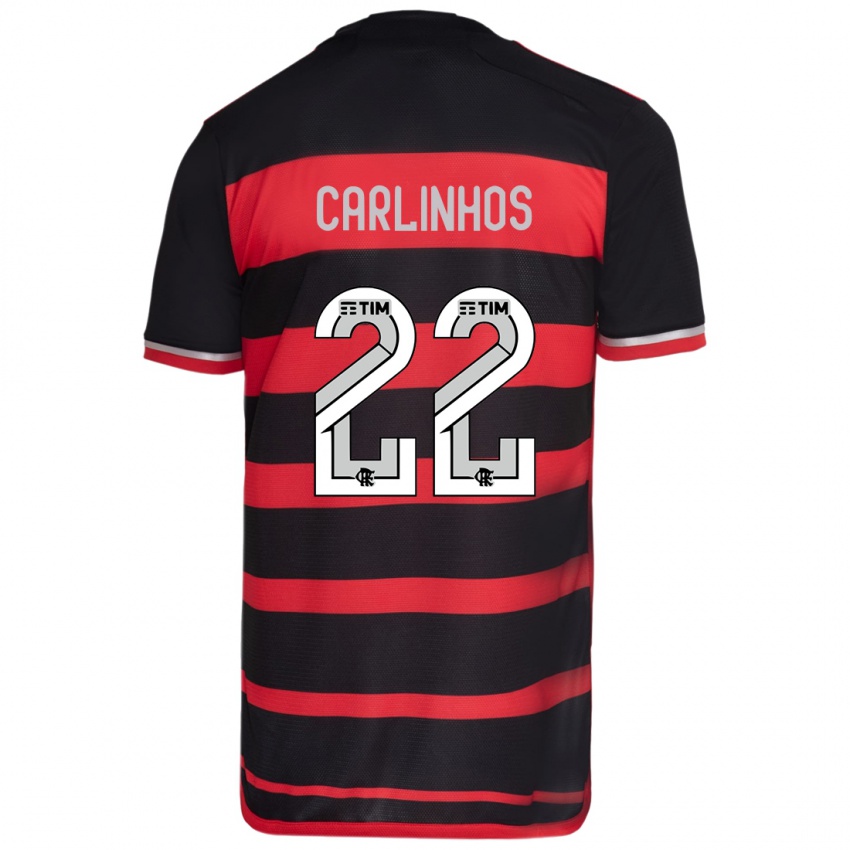 Niño Camiseta Carlinhos #22 Negro Rojo 1ª Equipación 2024/25 La Camisa México